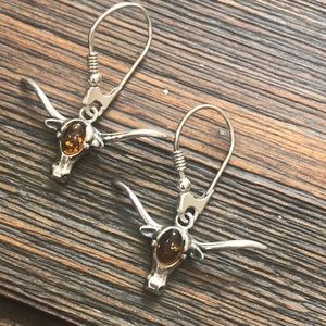 Texas Longhorn silver 925 earrings